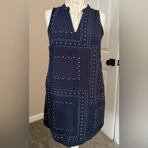 Navy Sleeveless shift Dress with pockets size xs